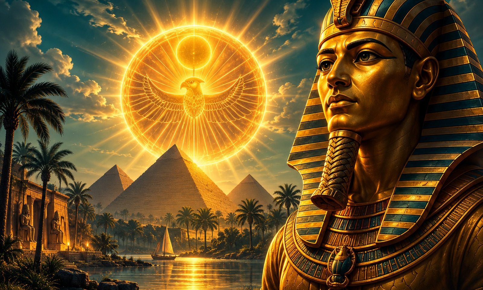 Pyramider, sol och farao i Sun of Egypt-tema