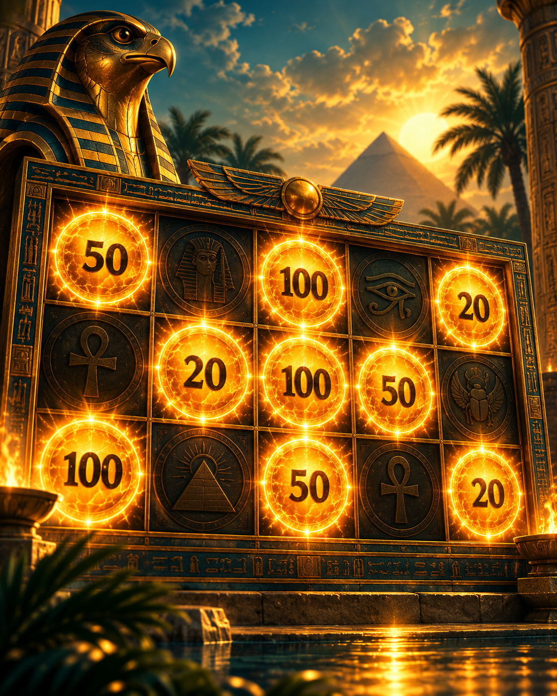 Exempel på Hold & Win-rutnät